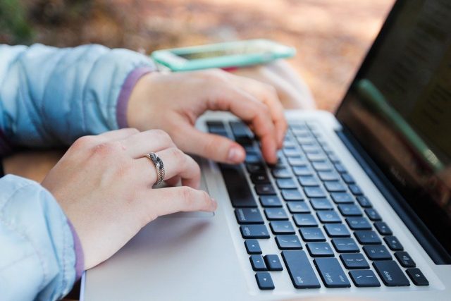 a man using a laptop