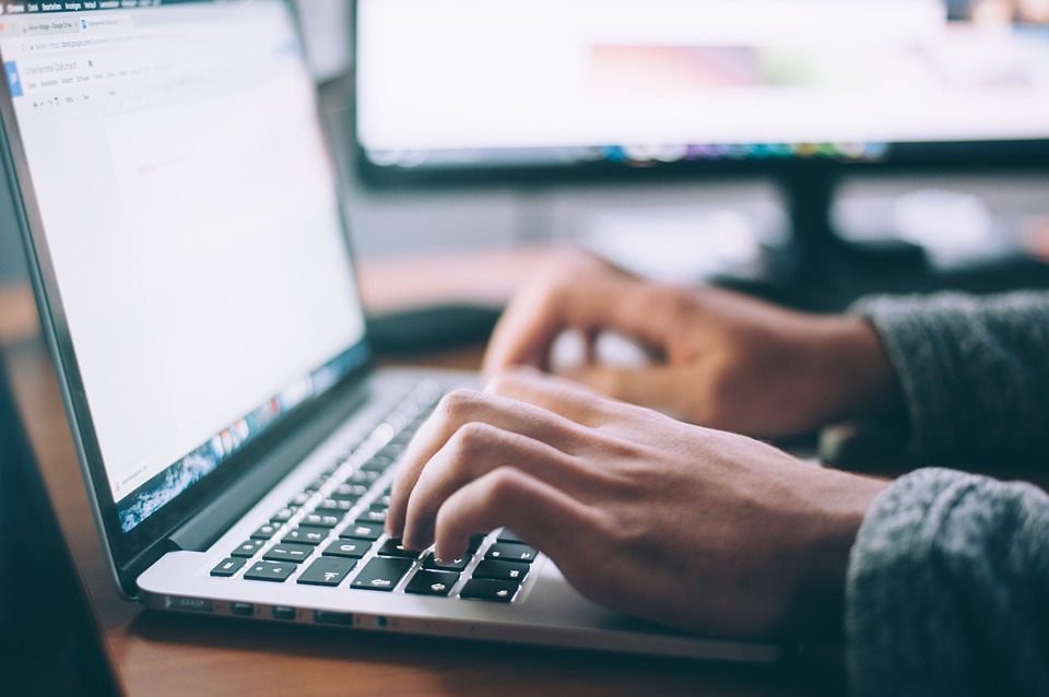 a man using a laptop