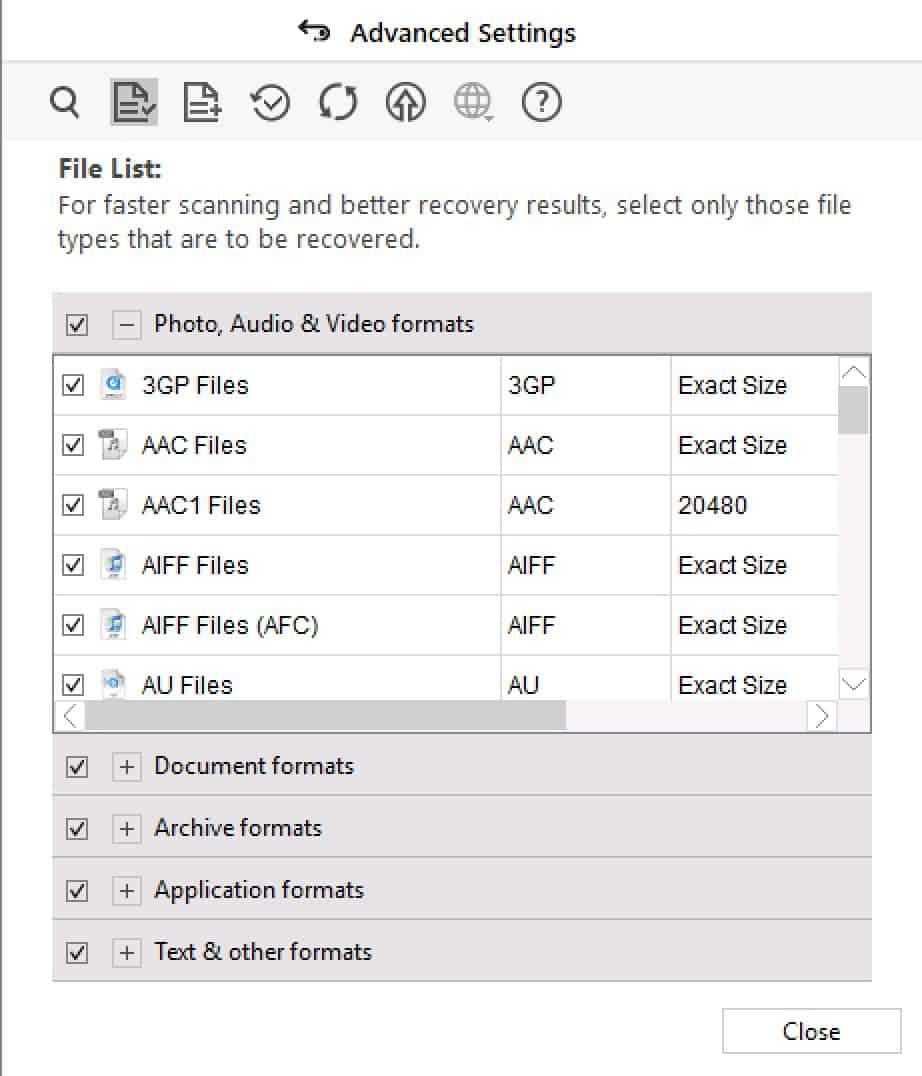 Stellar Data Recovery Windows - Settings Page 2